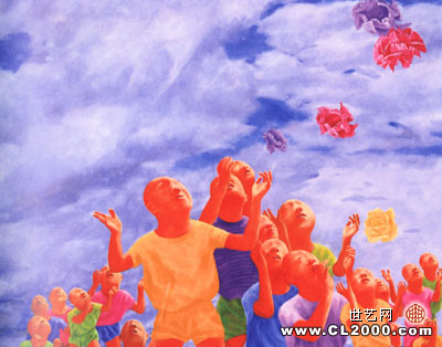 方力钧风格作品