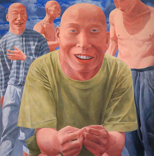 方力钧风格作品