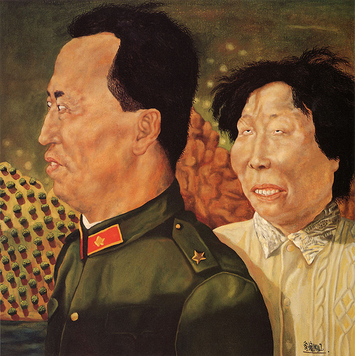 方力钧风格作品