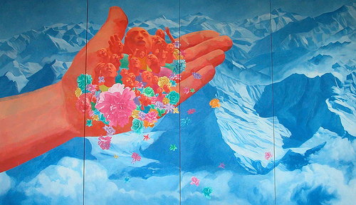 方力钧风格作品