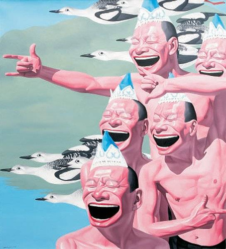 岳敏君风格作品