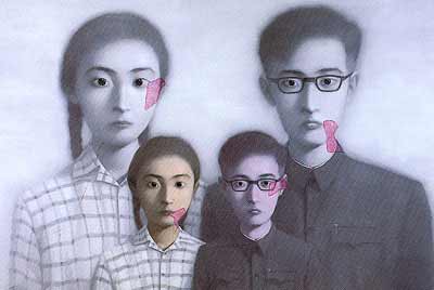 张晓刚风格作品